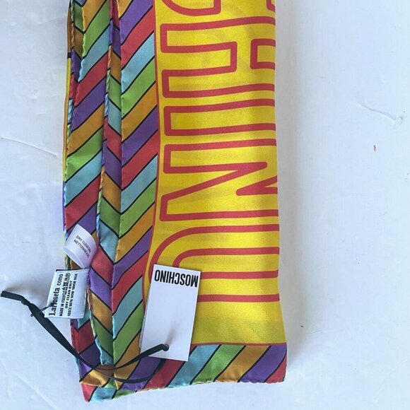 Moschino Rainbow Teddy Bear Silk Scarf - Picture 3 of 5